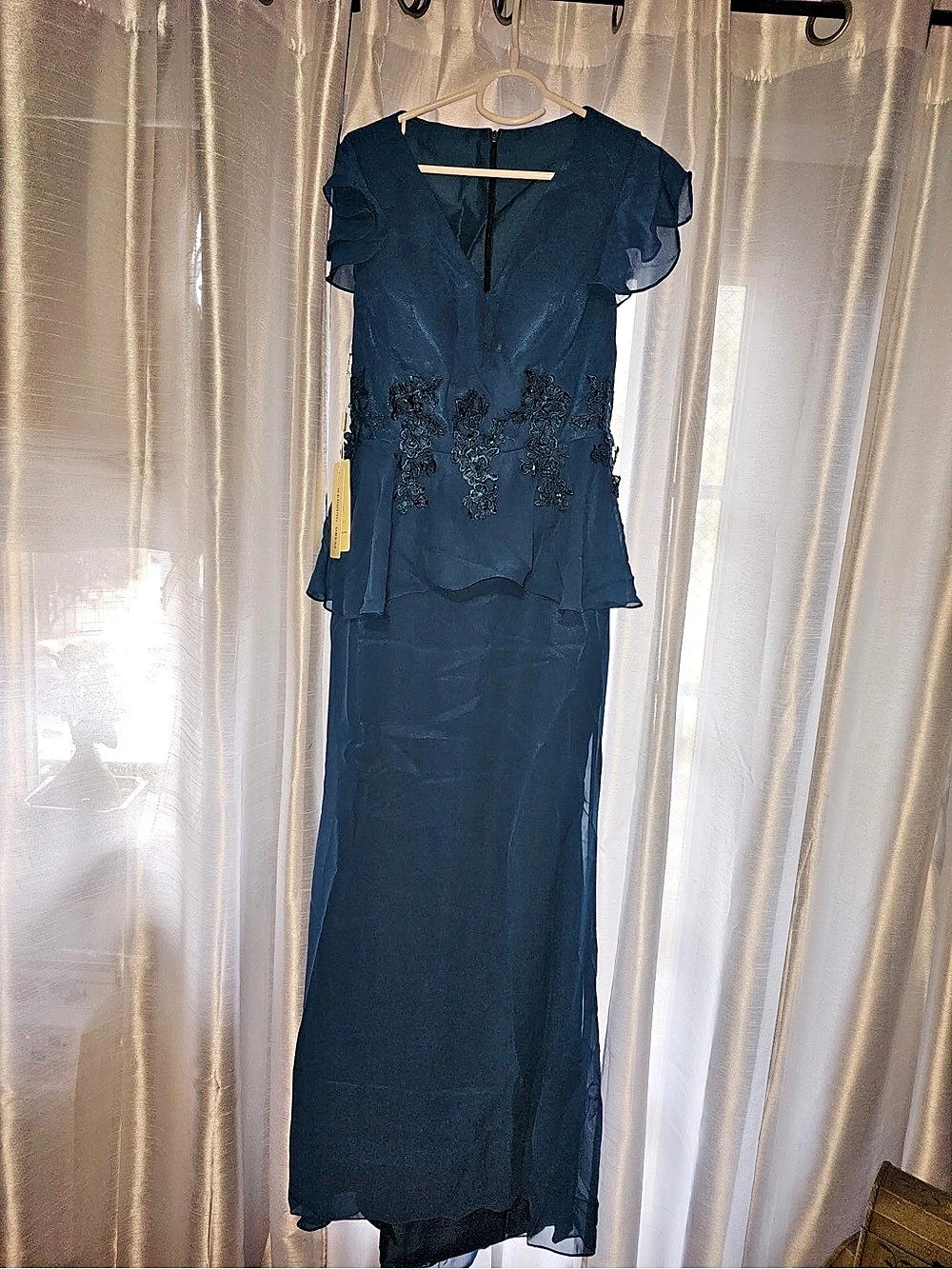 Embellished Maxi Dress in Blue Like New